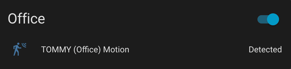 TOMMY zone binary_sensor entities in Home Assistant